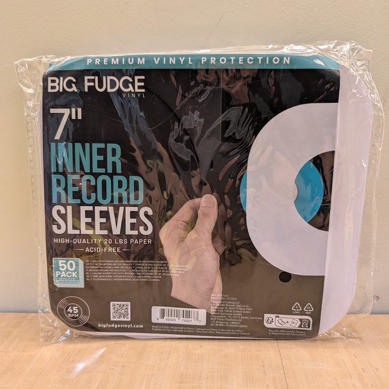 Big Fudge 7 inch paper inner record sleeves, 50 pack