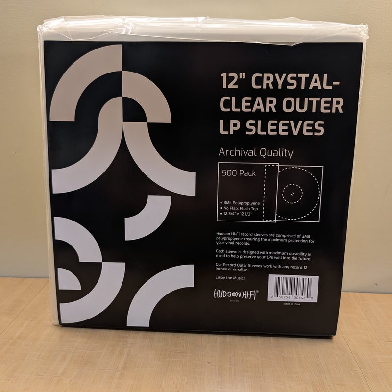 The Hudson Hi-Fi 12 inch crystal clear outer sleeve box, 500 pack