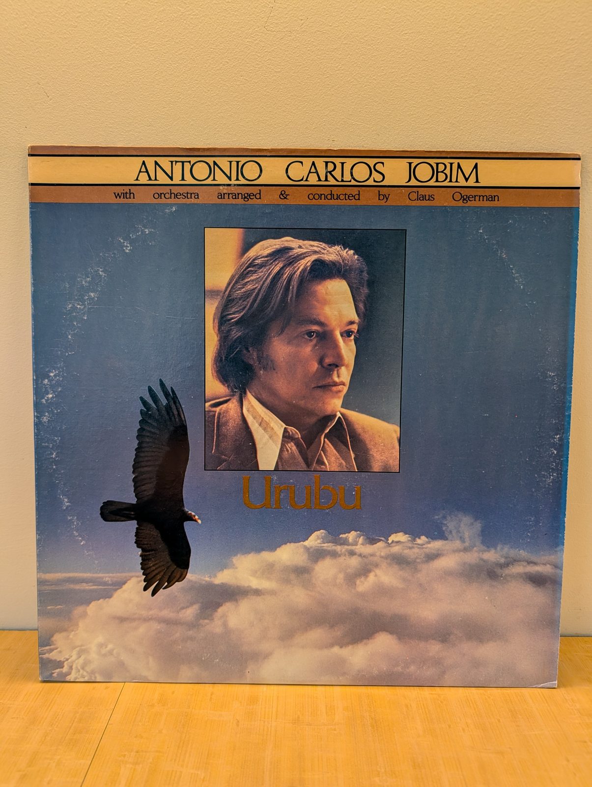 Full front cover of Urubu LP showing vulture and clouds artwork with Claus Ogerman credit